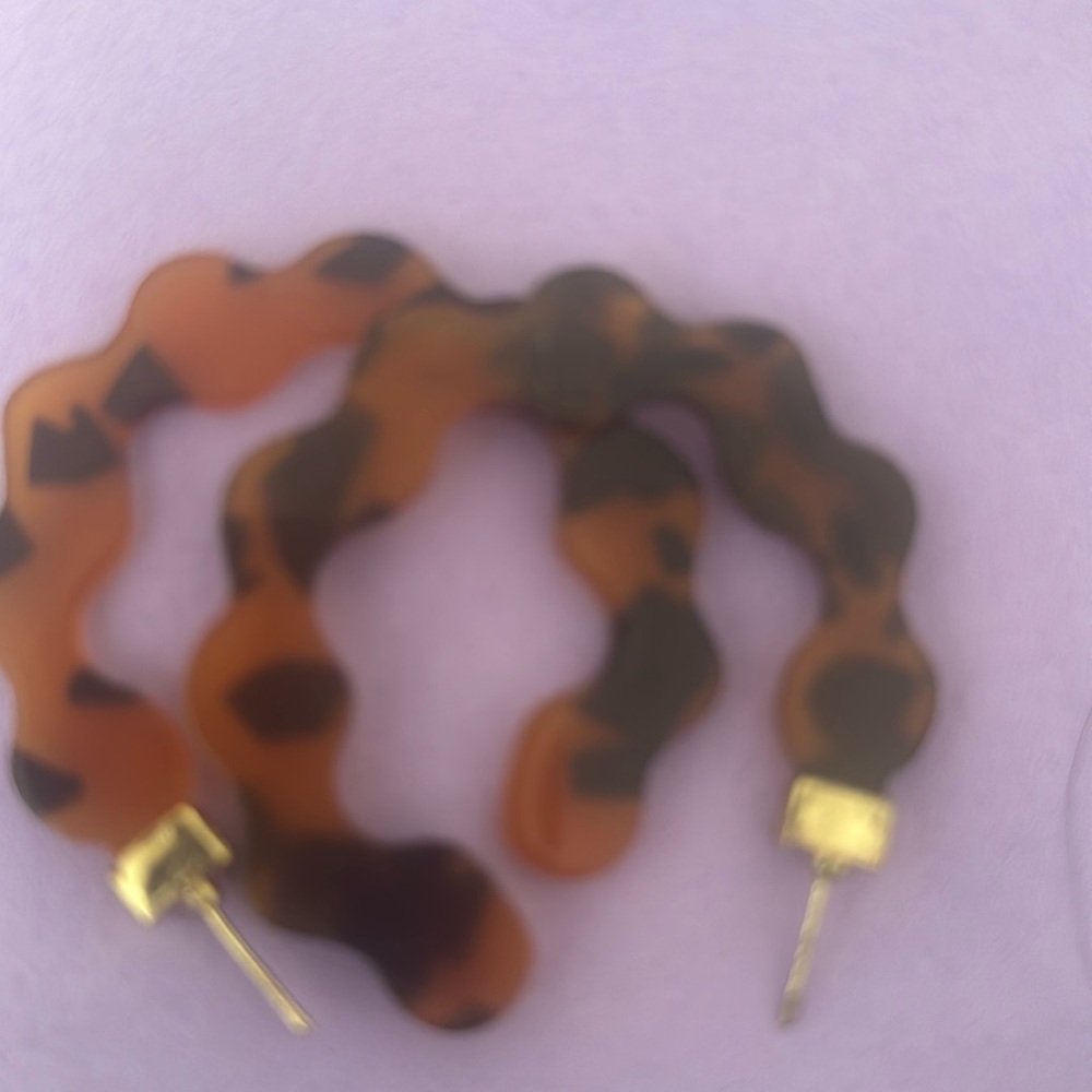 Brown and black hoop, earrings, gold plated studs